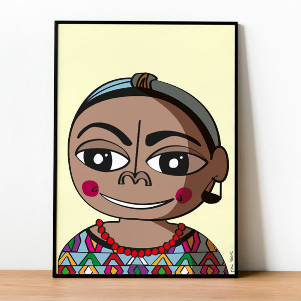 Il·lustració personalitzada de Rigoberta Menchú. Botiga de làmines i pòster per decorar la teva llar