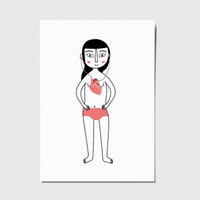 Postal ilustrada de la la colección "Sentimientos ilustrados". Dibujando emociones