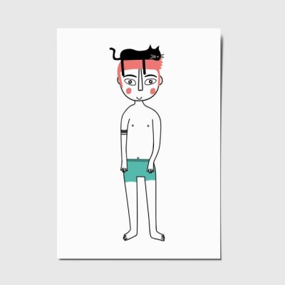 Postal ilustrada de la la colección "Sentimientos ilustrados". Dibujando emociones