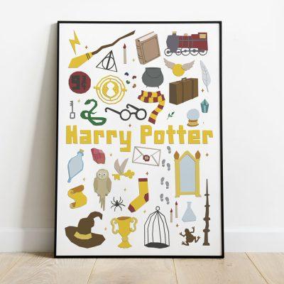 Poster homenatge a Harry Potter. Decora amb estil amb aquest poster il·lustrat.