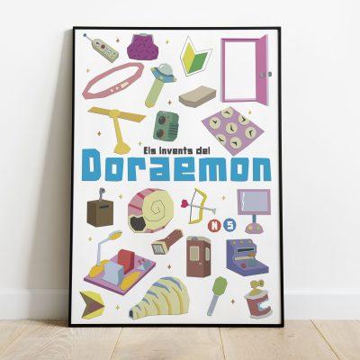 Poster homenatge a Doraemon, el gat còsmic. Dóna un toc diferent al teu entorn amb aquest poster il·lustrat