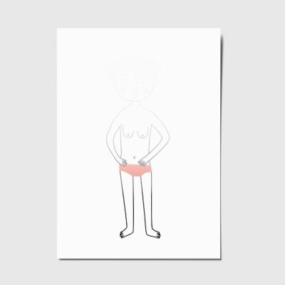 Postal ilustrada de la la colección "Sentimientos ilustrados". Dibujando emociones