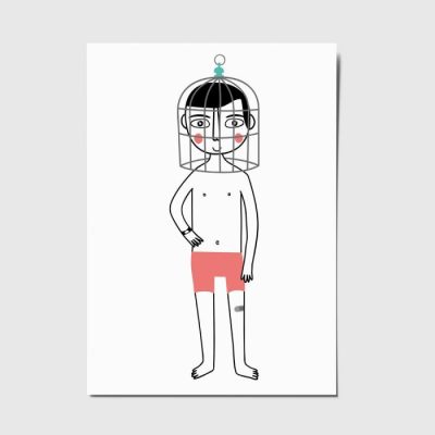 Postal ilustrada de la la colección "Sentimientos ilustrados". Dibujando emociones